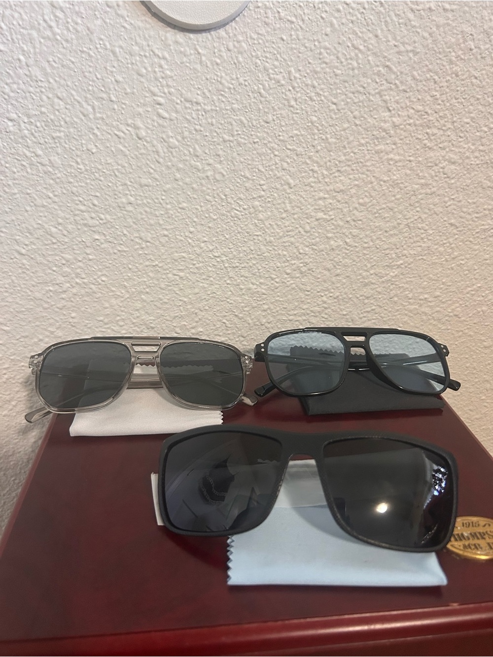 Three Men's Sunglasses Trio in Black and Gunmetal